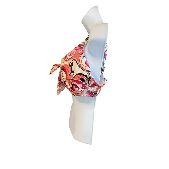 Womens Plus Size 35 C Bikini Swimsuit Top Retro Swirl Adjustable Straps Beach - Picture 3 of 8